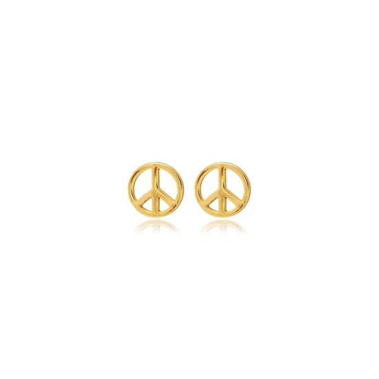 Piece Sign Tiny 925 Sterling Silver Earrings Piece Sign Tiny 925 Sterling Silver Earrings