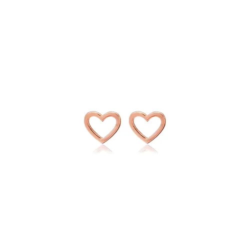 Tiny Hollow Heart 925 Sterling Silver Earrings