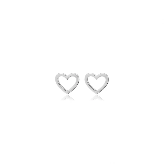 Tiny Hollow Heart 925 Sterling Silver Earrings Tiny Hollow Heart 925 Sterling Silver Earrings