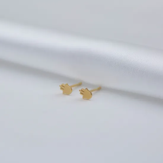Hamsa Tiny 925 Silver Stud Earrings Hamsa Tiny 925 Silver Stud Earrings