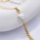 Natural Pearl Gourmet Chain Sterling Silver Bracelet Natural Pearl Gourmet Chain Sterling Silver Bracelet