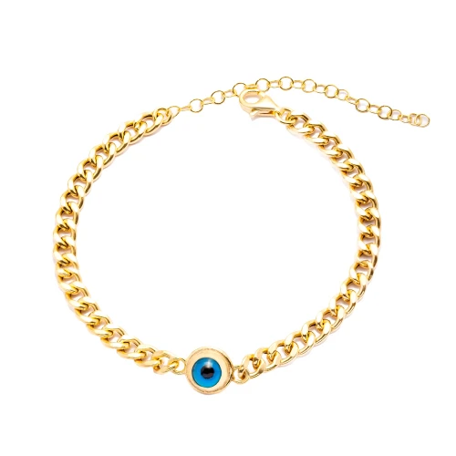 Luck Evil Eye Gourmet Chain Sterling Silver Bracelet