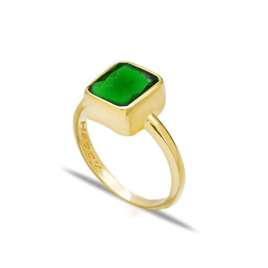 CZ Emerald Square Shape Cluster Sterling Silver Ring | 925 Sterling Silver Wholesale | Sade Silver CZ Emerald Square Shape Cluster Sterling Silver Ring - Sade 925 Silver Jewelry