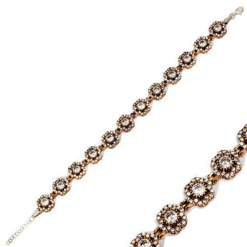 Clear CZ Square Shape 925 Sterling Silver Bracelet