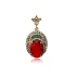 Ruby CZ Ottoman Style Oval 925 Sterling Silver Pendant