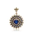 Sapphire CZ Round Flower Ottoman 925 Silver Pendant