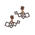 Ear Jack Double Side Turquoise Cube 925 Silver Earrings