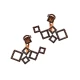 Ear Jack Double Side Turquoise Cube 925 Silver Earrings - Sade 925 Silver Jewelry