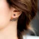 Ear Jack Double Side Turquoise Cube 925 Silver Earrings Ear Jack Double Side Turquoise Cube 925 Silver Earrings