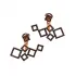Ear Jack Double Side Turquoise Cube 925 Silver Earrings
