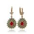 Ruby CZ Pear Drop Shape Ottoman 925 Silver Earrings