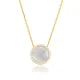 Mother of Pearl Round Design Charm Silver Pendant Necklace