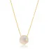 Mother of Pearl Round Design Charm Silver Pendant Necklace