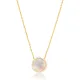 Mother of Pearl Round Design Charm Silver Pendant Necklace