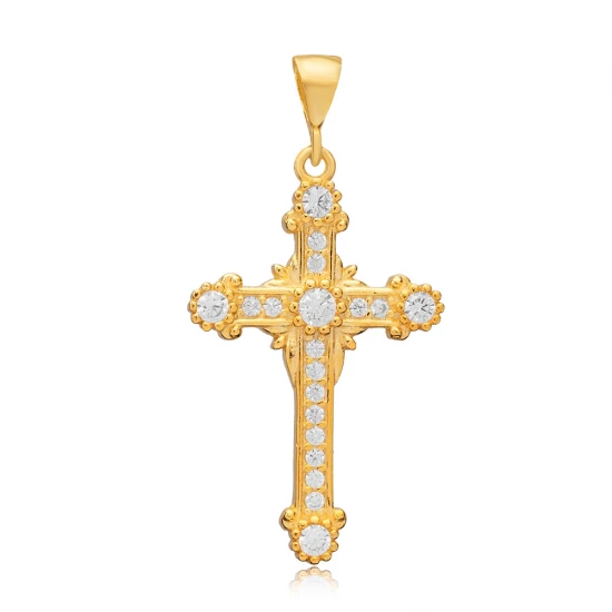 Cross Religious CZ 925 Sterling Silver Pendant Cross Religious CZ 925 Sterling Silver Pendant