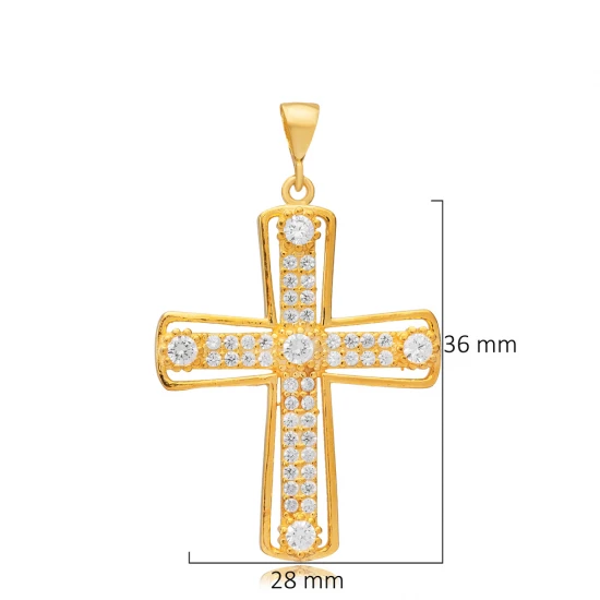 Turkish CZ Cross 925 Sterling Silver Pendant Turkish CZ Cross 925 Sterling Silver Pendant