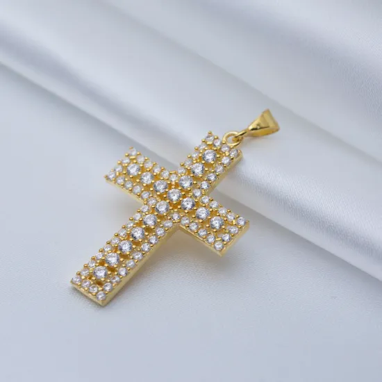 Cross CZ Classic Religious Silver Pendant