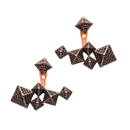 Made in Turkey Light Black CZ 925 Silver Earrings