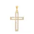 CZ Stone Cross Charm Pendant 925 Silver