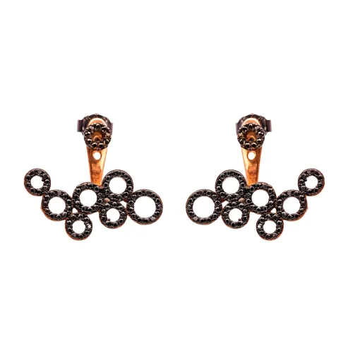 Turkish Light Black CZ Earrings 925 Sterling Silver