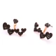 Turkish Light Black CZ Heart Sterling Silver Earrings | 925 Sterling Silver Wholesale | Sade Silver Turkish Light Black CZ Heart Sterling Silver Earrings - Sade 925 Silver Jewelry
