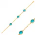 Aquamarine Quartz Three Oval Bezel 925 Silver Bracelet
