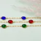 Sapphire Quartz Three Oval Bezel 925 Silver Bracelet Sapphire Quartz Three Oval Bezel 925 Silver Bracelet