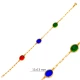 Multicolor Quartz Three Oval Bezel 925 Silver Bracelet - Sade 925 Silver Jewelry