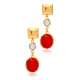 Ruby and Oval 925 Silver Stud Earrings