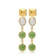 Quartz Round Oval Gold Bezel Sterling Silver Earrings Quartz Round Oval Gold Bezel Sterling Silver Earrings