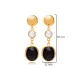 Black Quartz Oval Round 925 Sterling Silver Earrings Black Quartz Oval Round 925 Sterling Silver Earrings