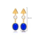 Sapphire Quartz Triangle 925 Sterling Silver Earrings Sapphire Quartz Triangle 925 Sterling Silver Earrings