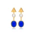 Sapphire Quartz Triangle 925 Sterling Silver Earrings