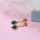 Emerald Quartz Triangle Silver Stud Earrings Emerald Quartz Triangle Silver Stud Earrings