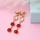 Ruby Round and Oval Stud Silver Earrings Ruby Round and Oval Stud Silver Earrings