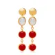 Ruby Round and Oval Stud Silver Earrings Ruby Round and Oval Stud Silver Earrings