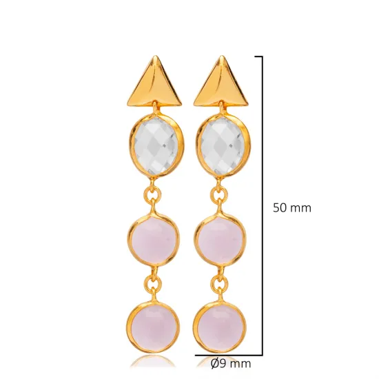 Pink Smoke Quartz 925 Sterling Silver Earrings Pink Smoke Quartz 925 Sterling Silver Earrings
