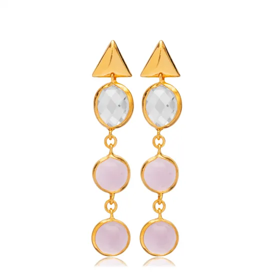 Pink Smoke Quartz 925 Sterling Silver Earrings Pink Smoke Quartz 925 Sterling Silver Earrings