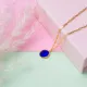 Sapphire Quartz Oval 22K Gold Bezel Silver Charm Necklace Sapphire Quartz Oval 22K Gold Bezel Silver Charm Necklace