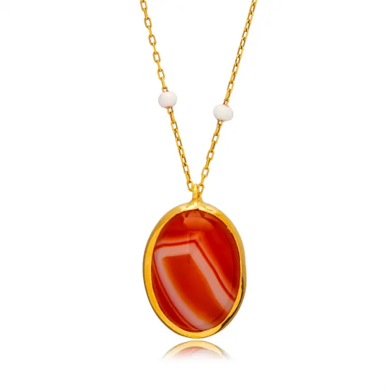 Tiger Eye Quartz Oval Beaded Chain 925 Silver Necklace Tiger Eye Quartz Oval Beaded Chain 925 Silver Necklace