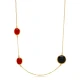 Black And Ruby Quartz Round Bezel 925 Silver Necklace | 925 Sterling Silver Wholesale | Sade Silver Black And Ruby Quartz Round Bezel 925 Silver Necklace - Sade 925 Silver Jewelry