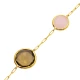 Multicolor Quartz Round Bezel Chain 925 Silver Bracelet | 925 Sterling Silver Wholesale | Sade Silver Multicolor Quartz Round Bezel Chain 925 Silver Bracelet - Sade 925 Silver Jewelry