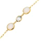 White Quartz Oval 22 Karat Gold Bezel Silver Bracelet - Sade 925 Silver Jewelry
