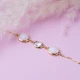 White Quartz Oval 22 Karat Gold Bezel Silver Bracelet - Sade 925 Silver Jewelry