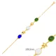 Mix Oval Quartz Star 22K Gold Bezel Silver Charm Bracelet Mix Oval Quartz Star 22K Gold Bezel Silver Charm Bracelet