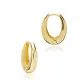 Turkish Plain Oval 925 Sterling Silver Earrings Turkish Plain Oval 925 Sterling Silver Earrings