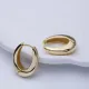 Turkish Plain Oval 925 Sterling Silver Earrings Turkish Plain Oval 925 Sterling Silver Earrings