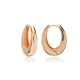 Turkish Plain Oval 925 Sterling Silver Earrings Turkish Plain Oval 925 Sterling Silver Earrings