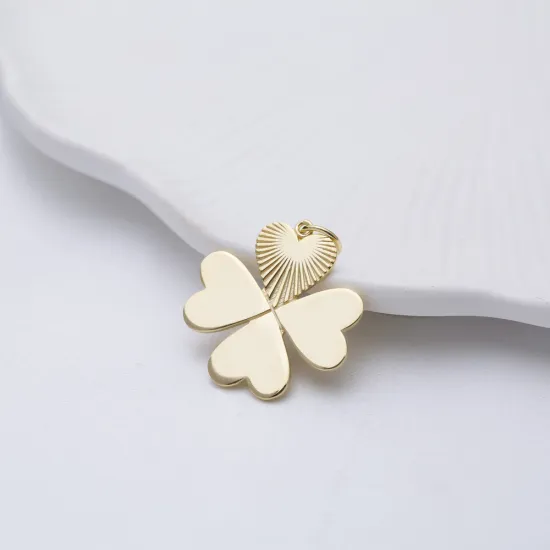 Four Leaf Clover Plain Silver Jewelry Charm