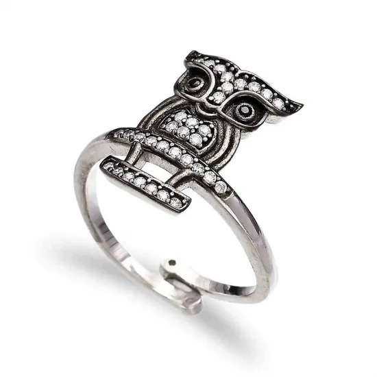 Turkish Owl Adjustable 925 Sterling Silver Ring Turkish Owl Adjustable 925 Sterling Silver Ring